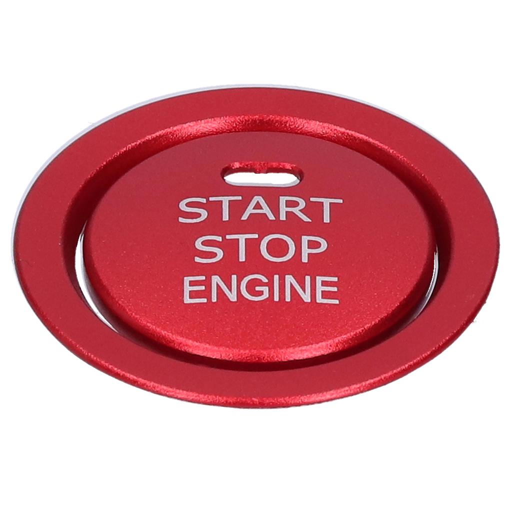 2pcs Engine Start Stop Button Trim Cover Aluminum Alloy Decoration for Car Interior
