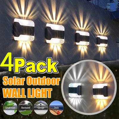 Lampada da parete a luce solare a LED da 3000 mAh, per esterni, da giardino, recinzione, cortile, balcone, decorazione, illuminazione luminosa da parete impermeabile