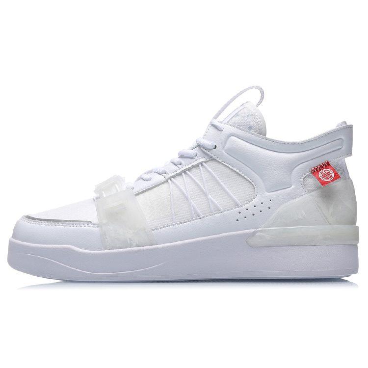 Li Ning CF Tracing Houcheng Smoke Cloud Slip Resistant, Abrasion Resistant, Lightweight Mid top Skateboard Shoes Men's AGCR167-1