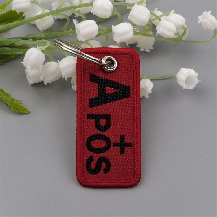 Creative Blood Type Keychain Fashionable Keyring Gift for Friend and Family Embroidered Key Holder Bag Accessories