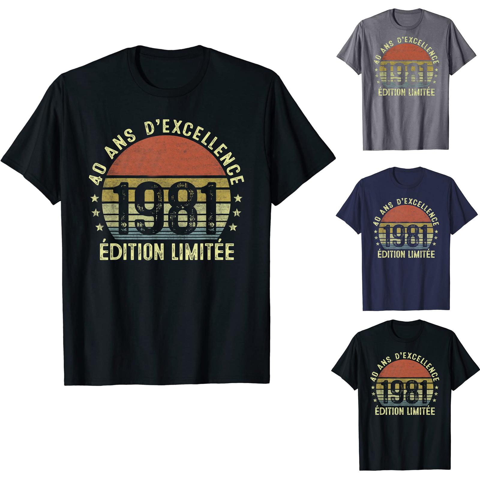 

Мужская футболка 1981 года с круглым вырезом и короткими рукавами с принтом к 40-летнему юбилею, топ