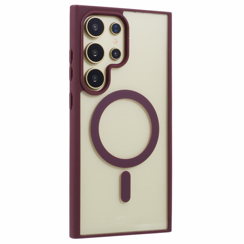 For Samsung Galaxy S24 Ultra Magnetic Case Shockproof PC+TPU Clear Phone Cover