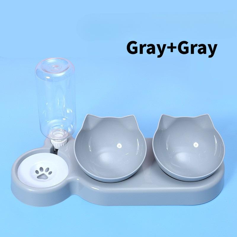 

Non Spill Cat Bowl Set Automatic Feeding Water Dispenser For Cats And Small Dogs Durable Plastic Pet Food Bowl