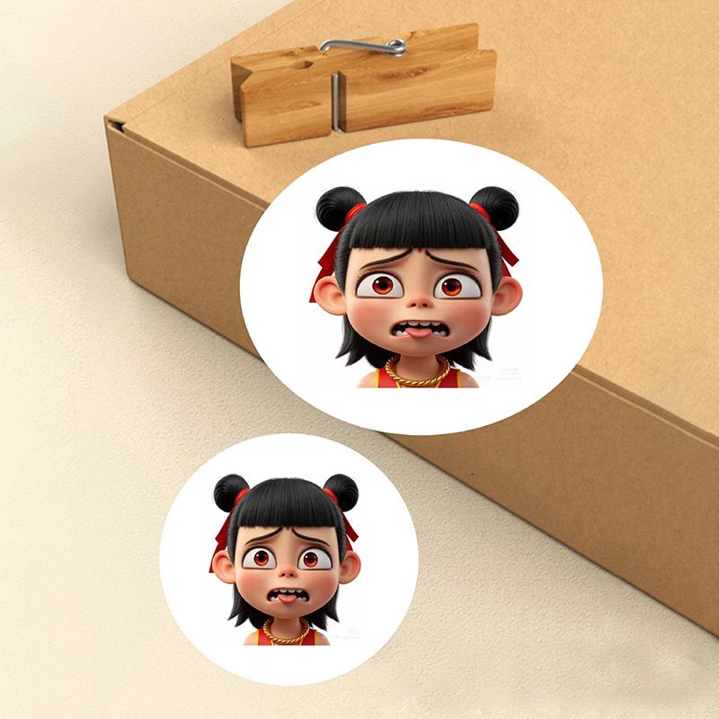 500Pcs Anime Movie Nezha Stickers Diy Scrapbook Phone Reward Seal Label Wall Sticker Kid Toy