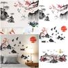 Chinese Style Ink Painting Wall Sticker Big Size Removable Landscape Painting Sticker Self Adhesive PVC Wallpaper