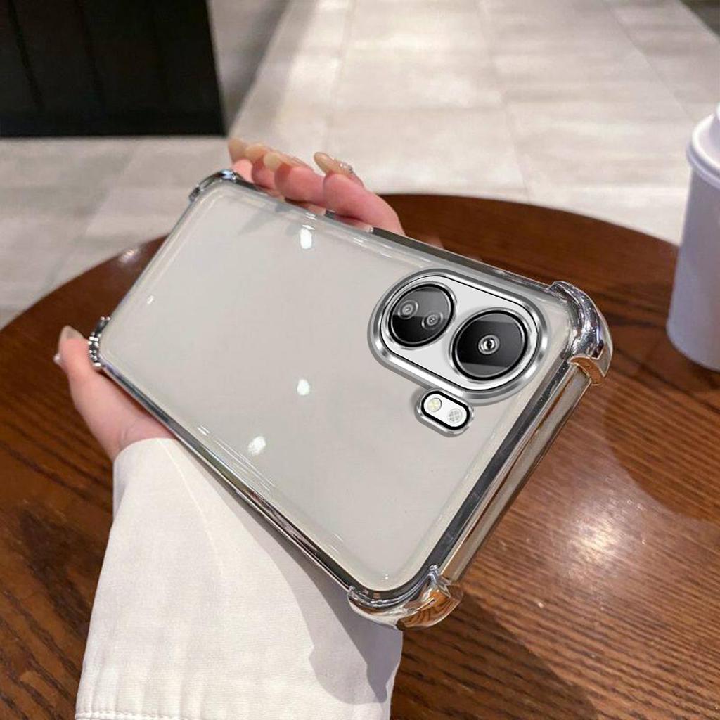 Case for Xiaomi Redmi 13C 4G,POCO C65 Electroplated Color Border Clear Phone Casing Cover