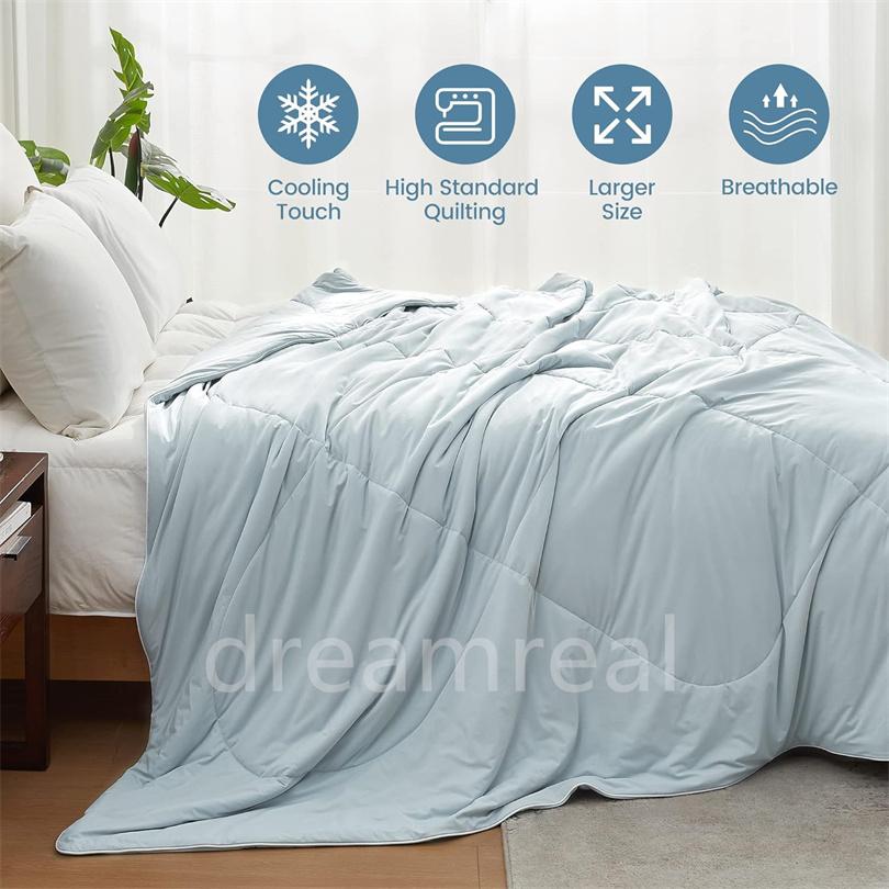 High Quality Cooling Comforter, Lightweight Smooth Air Condition Blanket Summer Quilt, Fluffy Soft Cold Touch Fabric Blanket