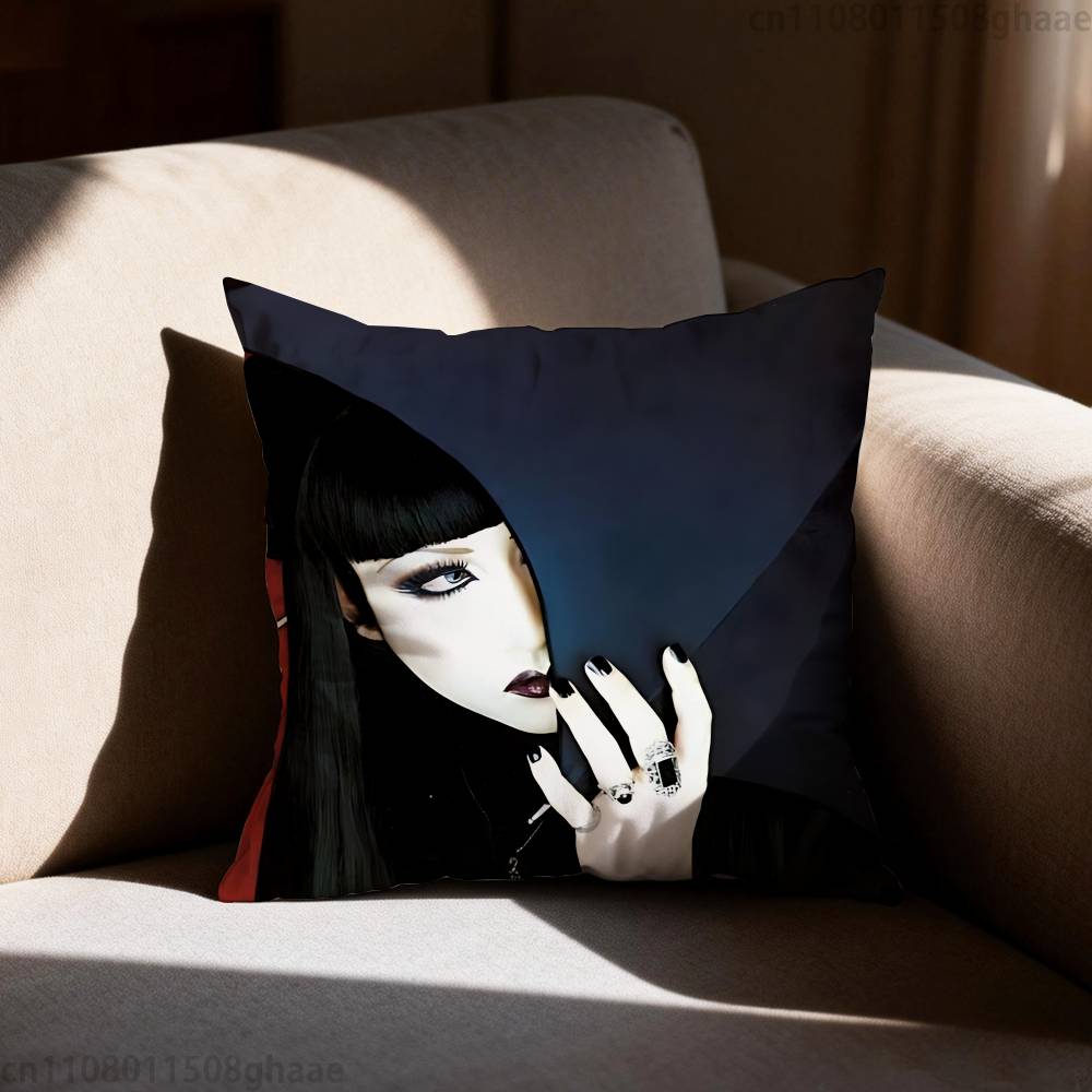 Malice Mizer Visual Kei Rock Pillow Case Antidustmite Pillowcase Invisible zipper silky short plush Sofa cushion cover