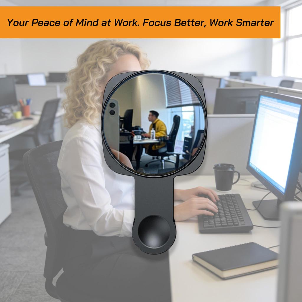 1pc Privacy Anti Peeping Convex Mirror - Adjustable 360 ° Blind Spot Free Office Desk Mirror, Suitable for Computer Monitors