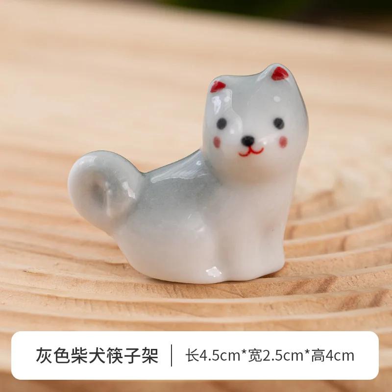 Japansk Shiba Inu Ätpinnshållare Djurserie Keramiska Bordsdekorationer Hem Kök Skedstöd Söta Tepets