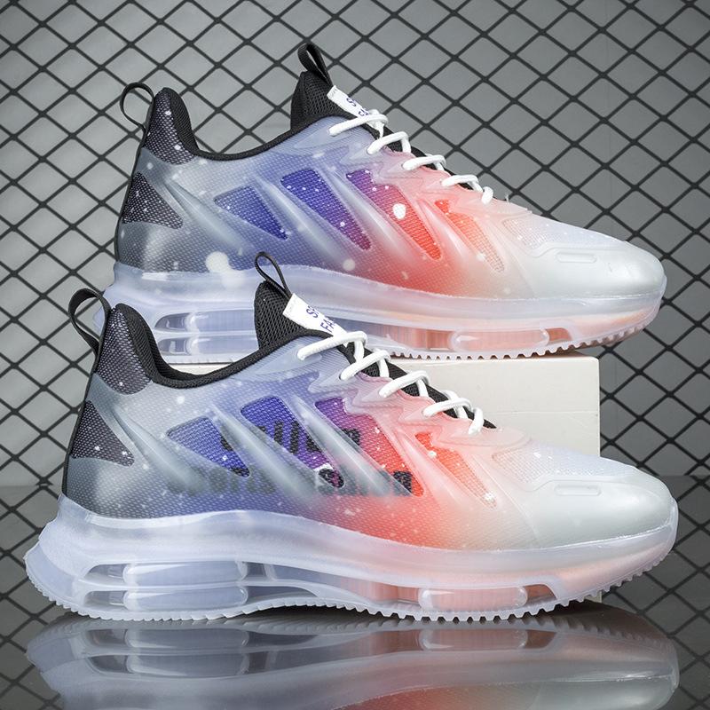 

Мужская обувь, дышащие кроссовки для средней школы, кроссовки с сетчатой ​​воздушной подушкой и желеобразной подошвой, амортизирующие кроссовки с увеличением высоты 45 синий