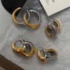High-End Geometric Color Block Ear Cuffs: Unique European & American Style Water Drop Earrings for Women