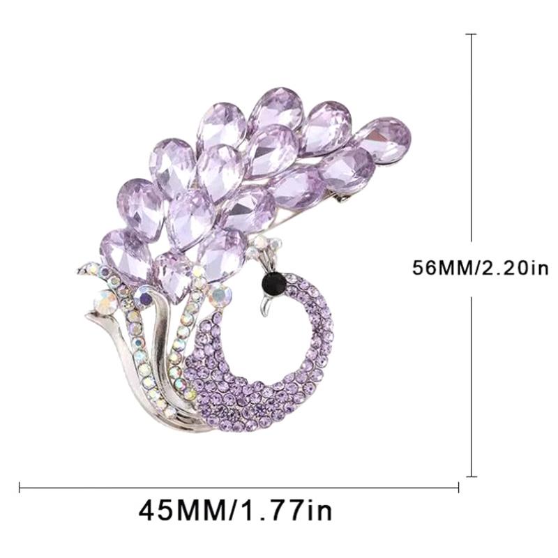 Luksuriøse klassiske lilla påfuglbrosjer for kvinner og jenter, elegante dyremerker, smykker, tilbehør, gave
