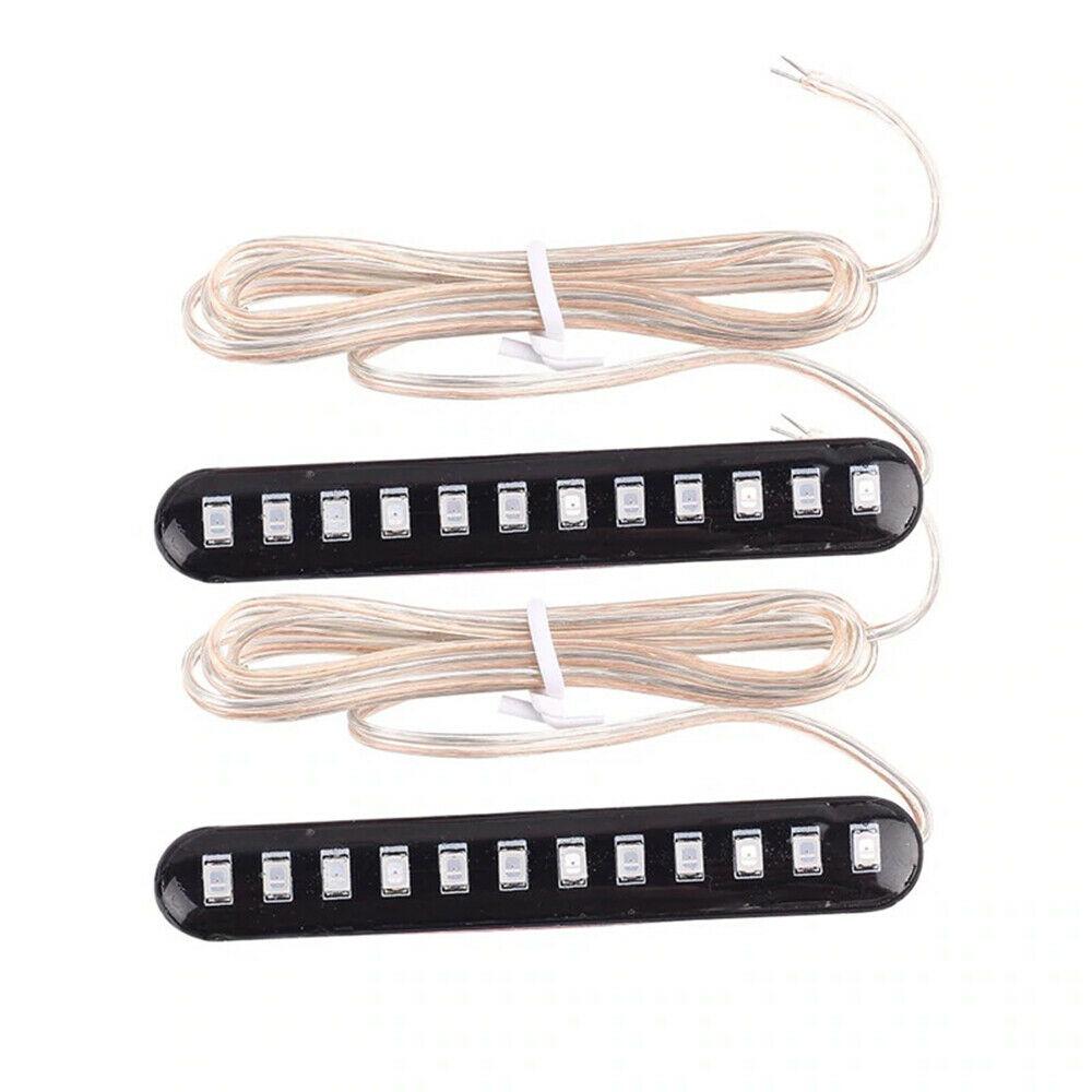4 X Sequential Flowing Motorcycle 12 LED Mini Strips Turn Signal Light Amber 12V