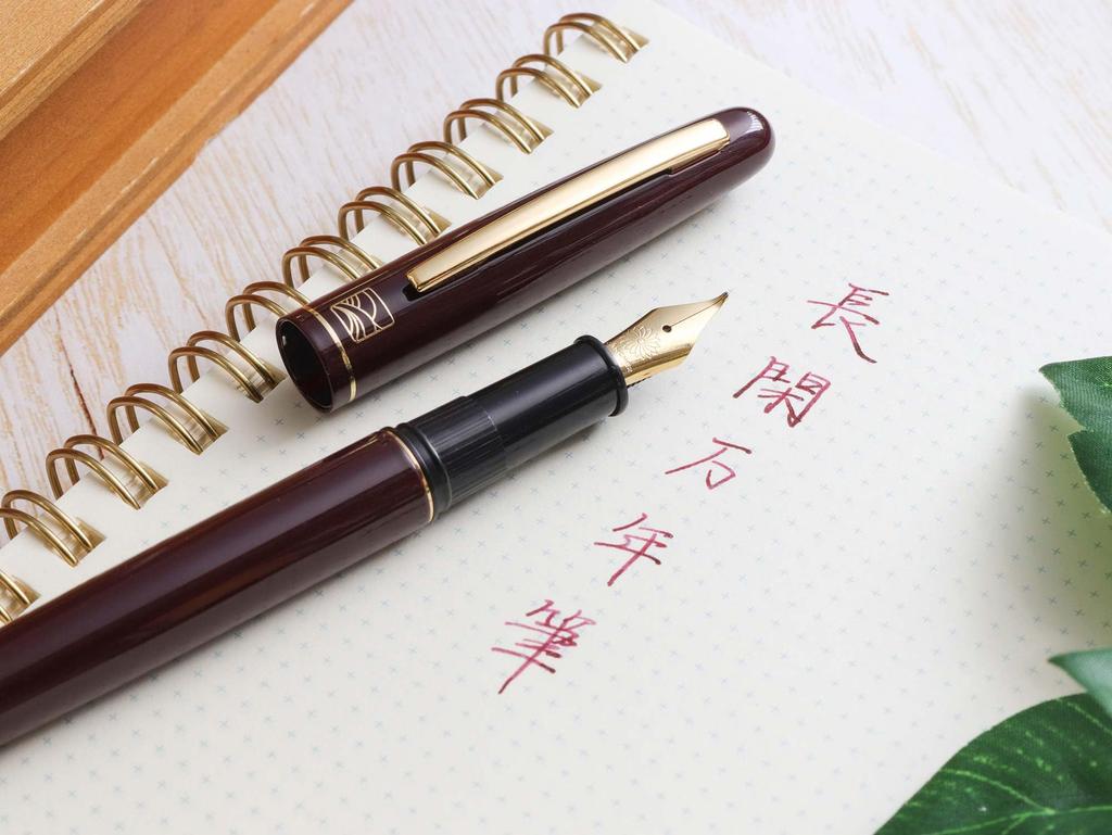 WANCHER Akakasumi Fountain Pen Medium Pressed 11mm Diameter X Stainless Steel Iridium Bold To (M, Nib) - Aluminum, 137mm, Cartridge/Converter