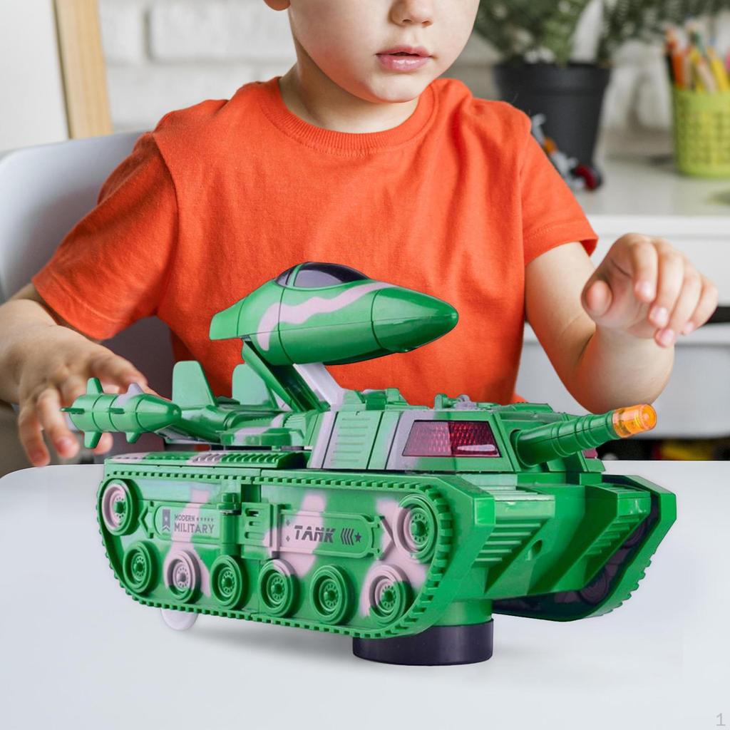 Automatic Deformation Tank Toys Simulation Car Toy Diecast Vehicles Kids Armored Vehicle Play