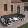 Day and Night - Day and Night 10-piece Garden Furniture Set with White Pine Wood Cushions