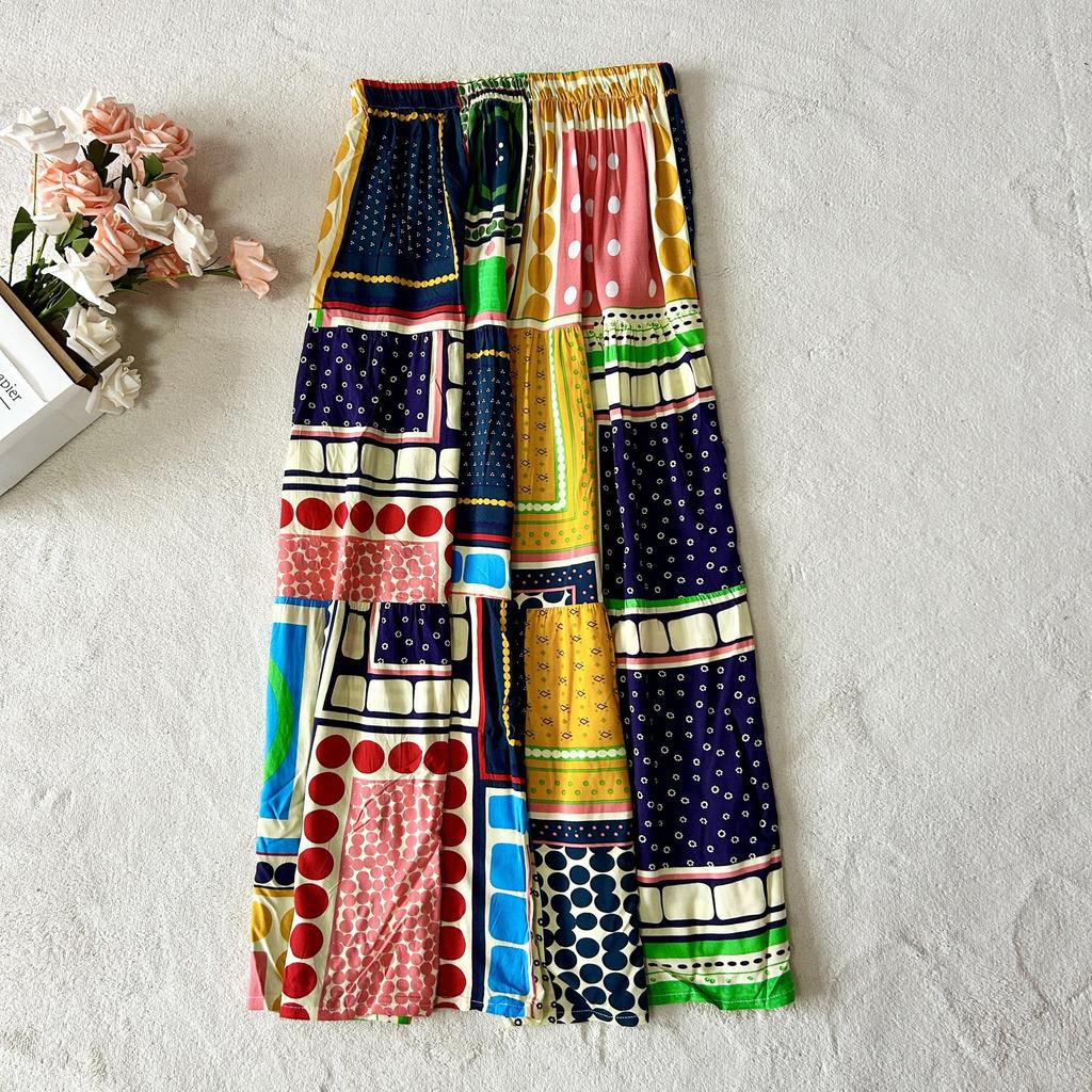 Versatile A-Line Black Midi Skirt for Women - Cotton & Rayon, Spring/Summer/Autumn 2025 Collection