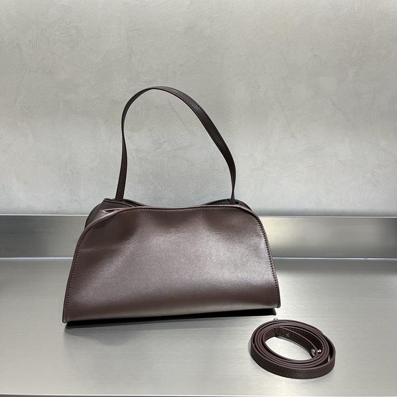 

Brand Sleek Cowhide Shoulder Bag Minimalist Design Elegant Tote Bag For Work Commut Women High Quality Soft Leather Underarm Bag 28x16x16cm кофейный