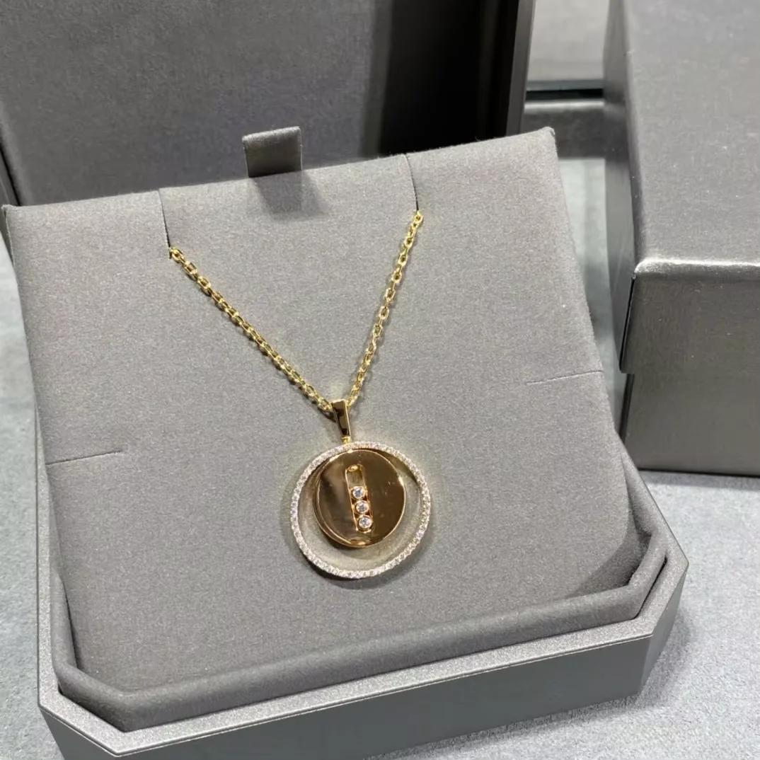 

Musla Designer Vintage Move Diamond Necklace For Women Luxury Jewelry Pendant Pure 925 Sterling Silver Long Chain Necklaces Яскраво-рожевий