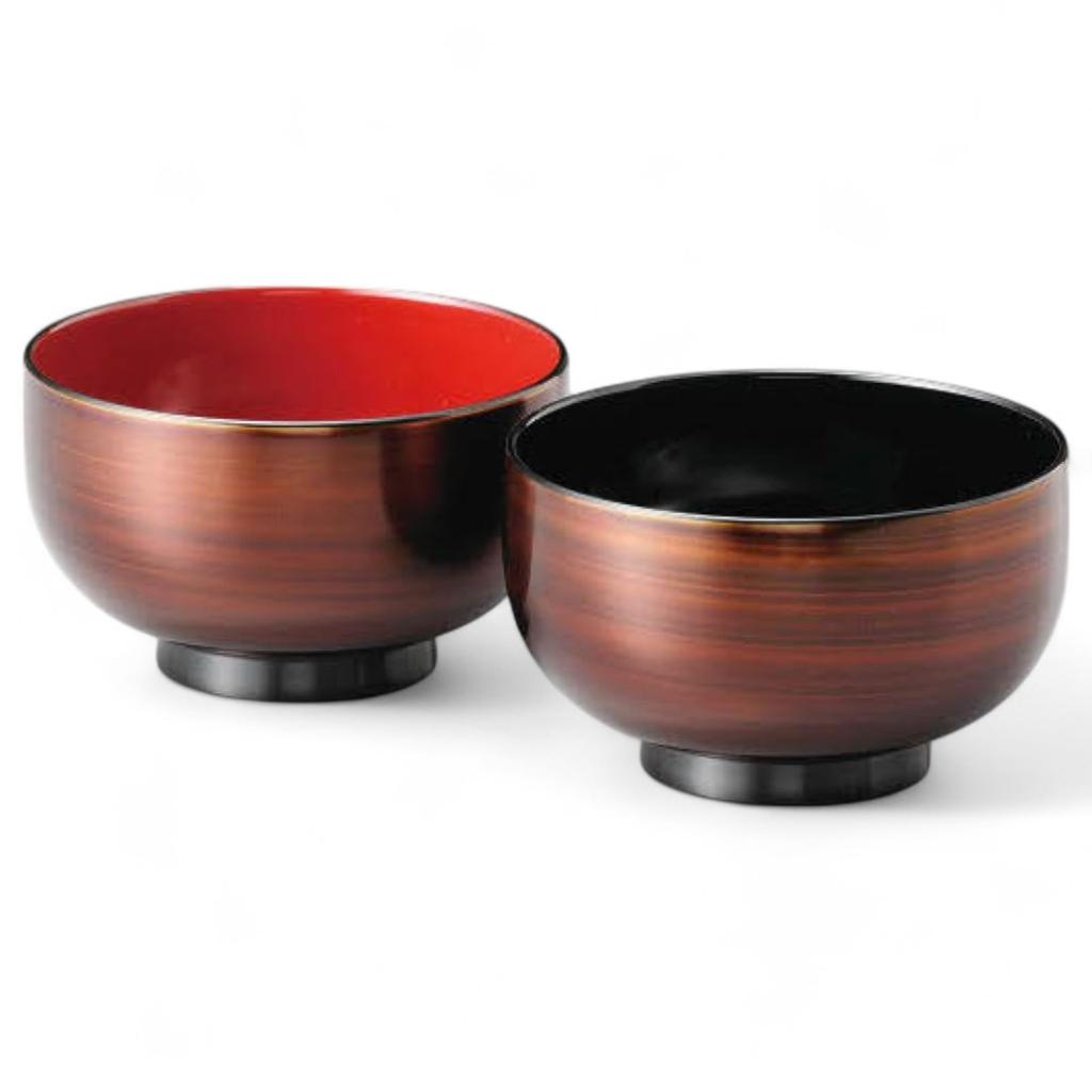 Set of 2 Lacquerware Dishwasher Made in Japan J-kitchens Bowls, Hand-Painted, Safe, PID-528916,