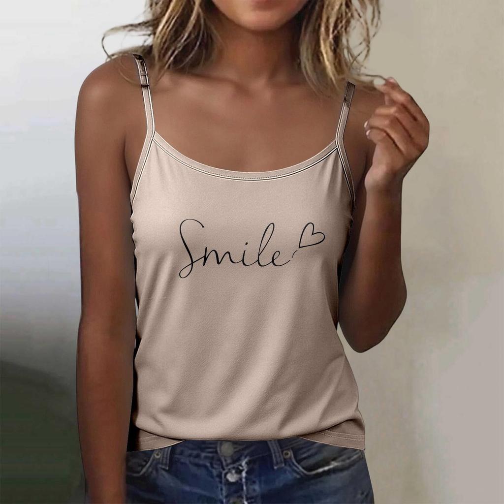 Women's Basic Sleeveless Slim Fit Stretchy Camisole Tank Top with Round Neck and Adjustable Straps Suitable for Layering and Casual Wear
