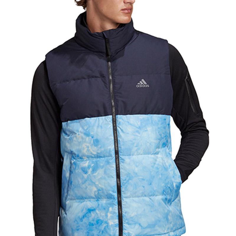 Adidas Down Vests Men's Navy Stand Collar Moderate Other GE9983