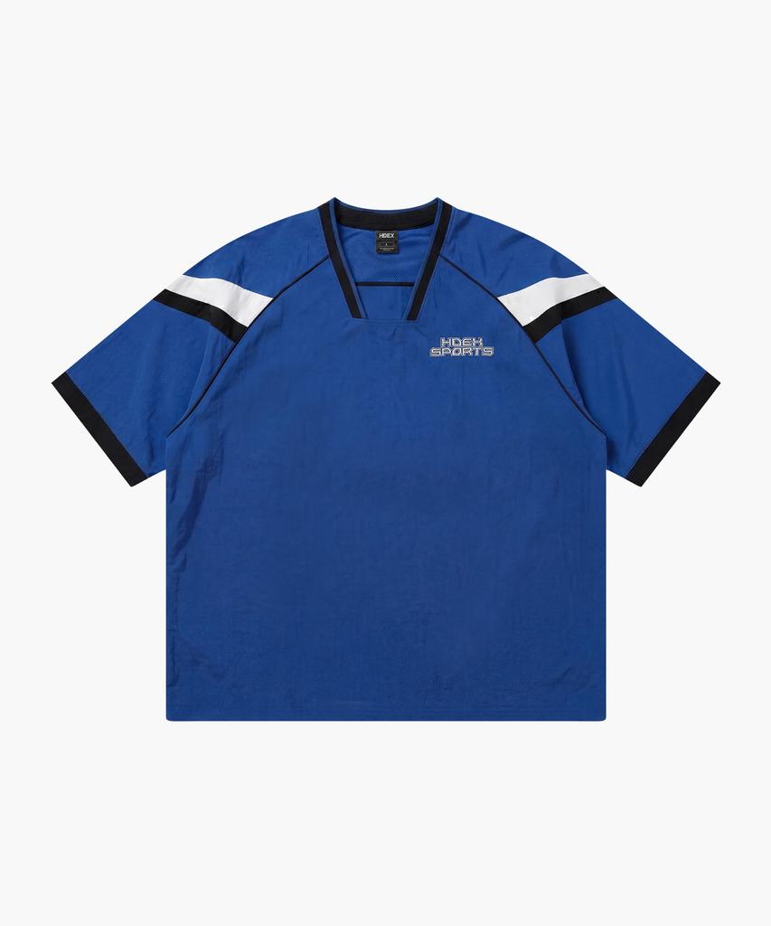 HDEX Sporty Color Block Half Jersey Short Sleeve (Blue)