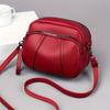 Casual Chic Black Soft Leather Crossbody Bags, Small Multi Zip Shoulder Purse, Mobile Phone Bag, Rivet Zipper, Small Square Bag
