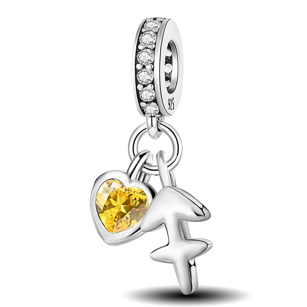 Copper Personalized 12 Constellation Multi Color Love Heart Pendant Diy Bracelet Bangle Making Gift Of Fine Jewelry