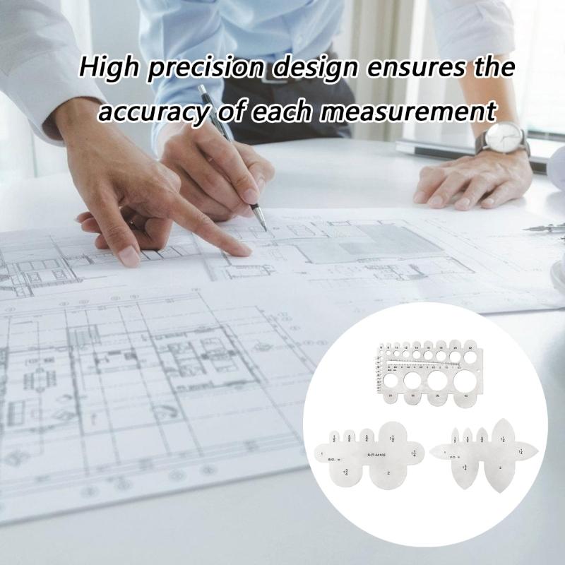 Clear Markings Stainless Steel Round Hole Measuring Gauge For Tailor Belt Making Scale Tool Belt Measurement Instrument