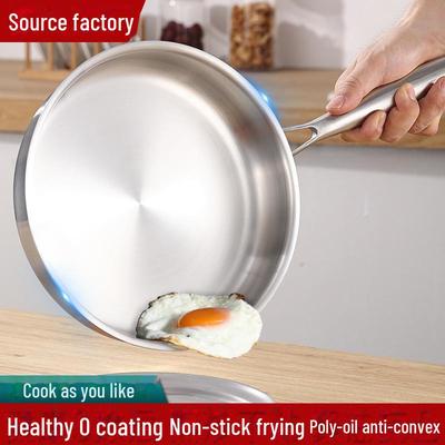 Sartén Antiadherente de Acero Inoxidable 316L para Cocinas de Inducción, Engrosada para Filetes