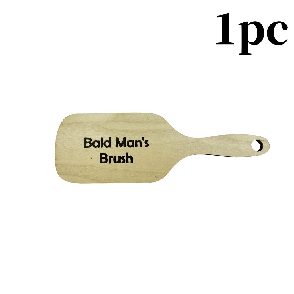 1/2 Adet Komik Kel Adamlar Tarak Fırça Ahşap Saçsız Dişsiz Saç Fırçası Yetişkin Erkekler Saç Dökülmesi Arkadaşlar Bakım Aracı için Gag Hediyesi