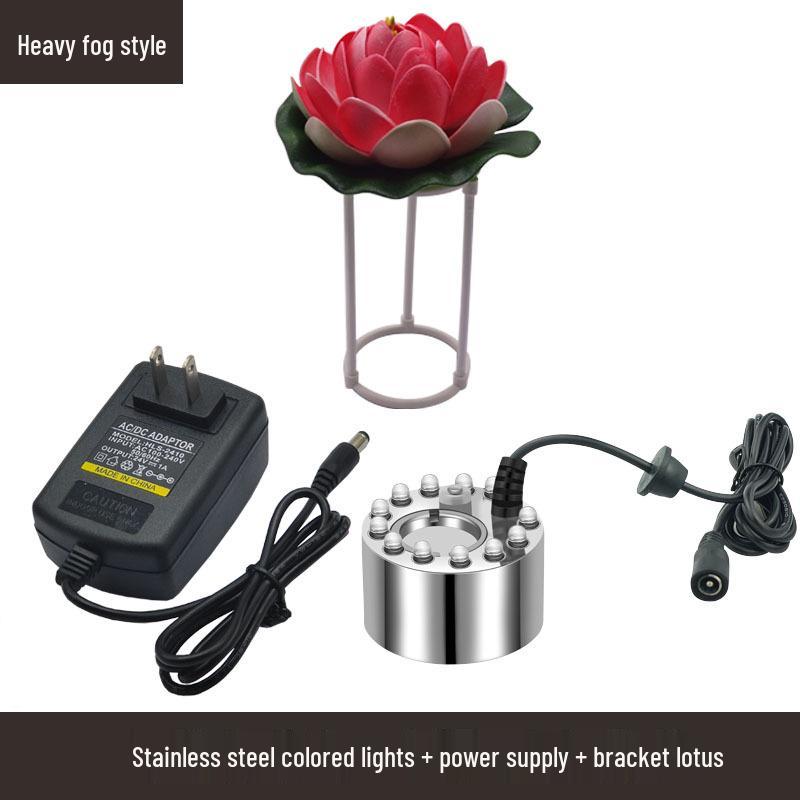 Colorful Lights 24V Fog Maker with Large Mist Output and Water Shortage Auto-Off for Aquariums and Rockeries