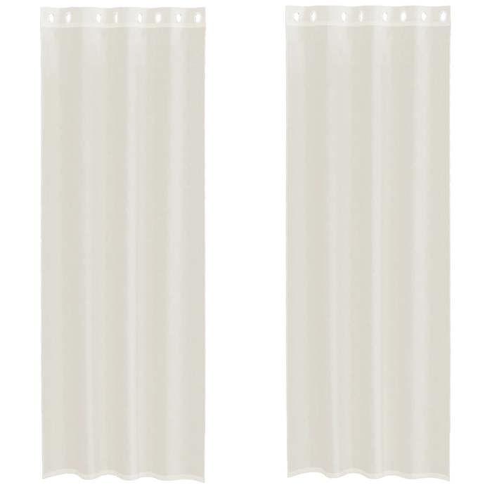 VidaXL Rideaux en voile avec œillets 2 pcs crème 140x300 cm, rideau en filet, rideau transparent, voile de fenêtre, 4102076