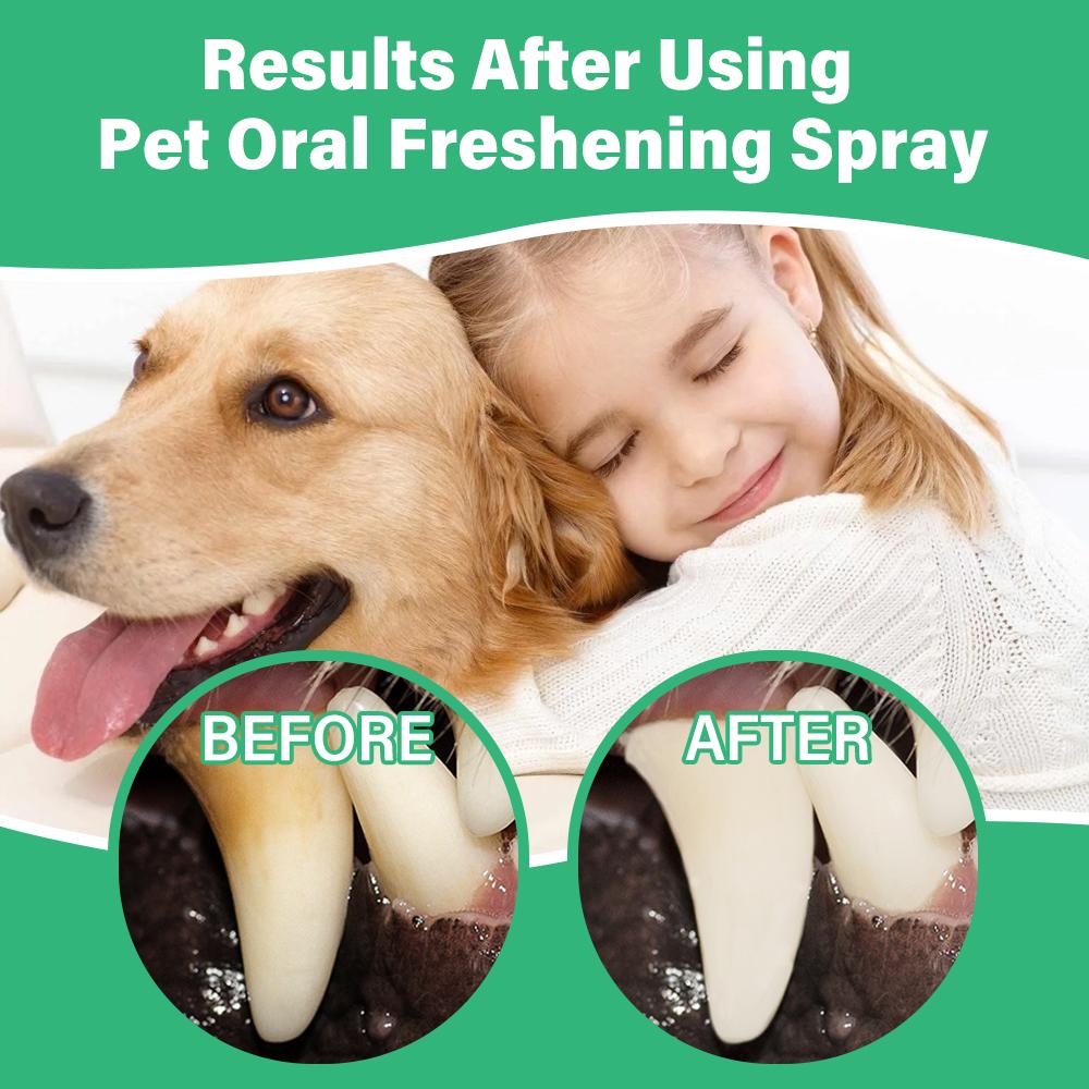 Ulroyda Pet Oral Freshening Spray Ice Cream Flavor Cleans Teeth Freshens Breath Tartar Control for Cats and Dogs