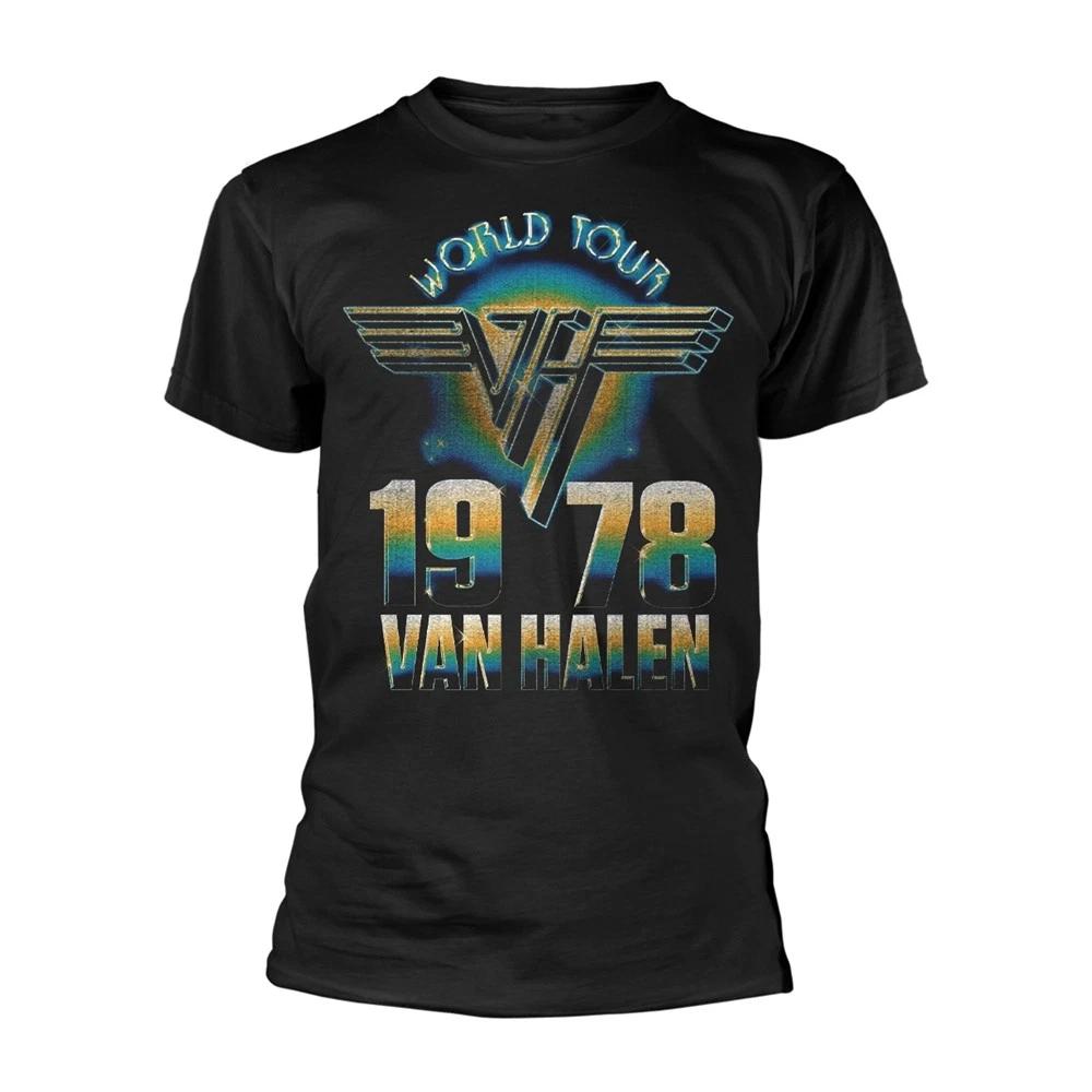 VAN HALEN - WORLD TOUR 78 BLACK T-Shirt Large S