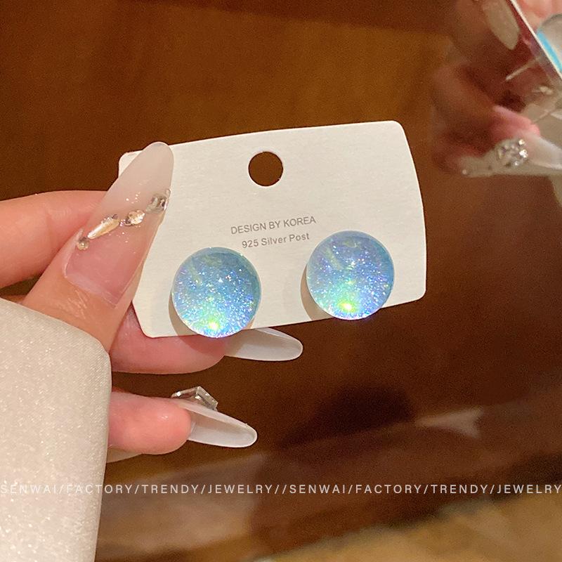 Sommer Dopamin Sternenhimmel farbene Steckerohrringe weibliches Designgefühl passend für den Sommer farbige Harzohren