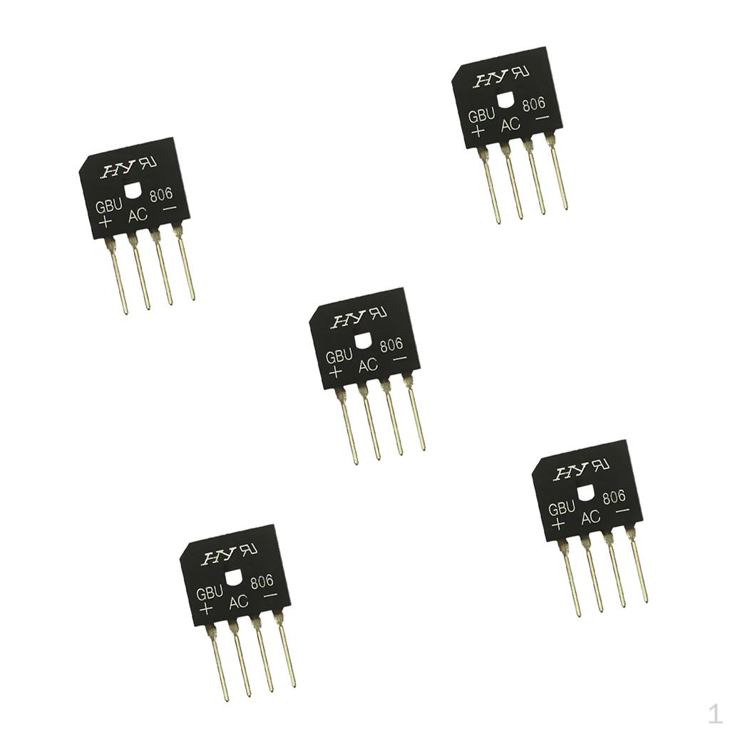

5 штук GBU806 Bridge Flat 8A 600V Одноконтактний