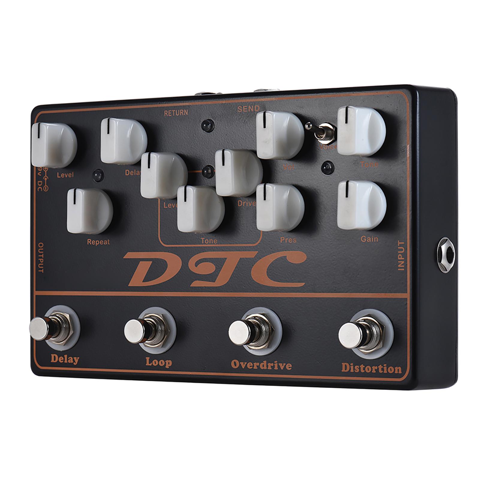 MOSKYAudio DTC 4-in-1 Electric Guitar Effects Pedal Distortion + Ov drive + + Delay