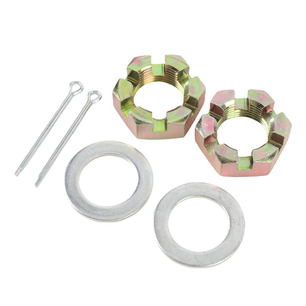 2 Sets Trailer Nut Kit with 1in Shaft Spindle Nuts 1in Washer 2.2in Cotter Pins Galvanized for 1in Shaft Spindle