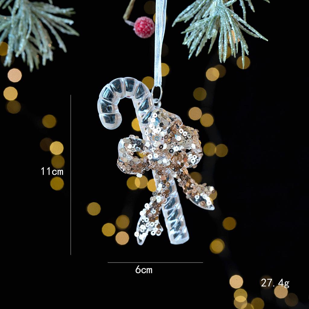 Christmas decorations sequined acrylic transparent pendant snowflake bell pendant Christmas tree pendant