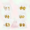 Classic Multi-Style Vintage 18 Gold Plating Jewelry Stud Earrings Stainless Steel Geometric Bar Minimalist Earrings For Women