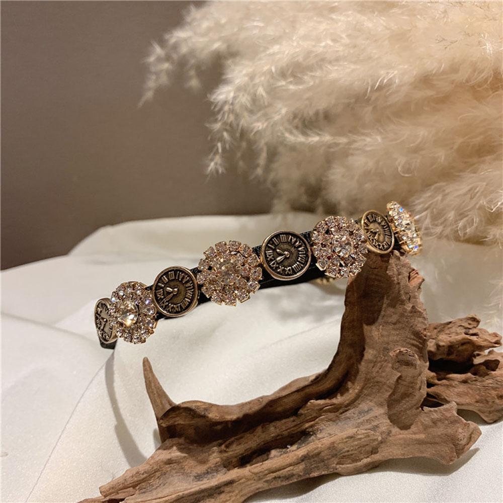 Fashion Rhinestone Retro Hair Accessories Headdress Korean Hair Hoop Headwear Headband Hair Band