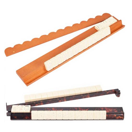 1 Conjunto de Rack de Mahjong com Padrão de Casco de Tartaruga com Empurrador Magnético Destacável Acabamento Brilhante Acrílico Porta-Peças de Mahjong Americano Régua Empurradora Mahjong