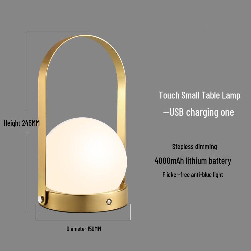 Nordic Postmodern Touch LED Bedside Lamp with USB Charging & Eye Protection