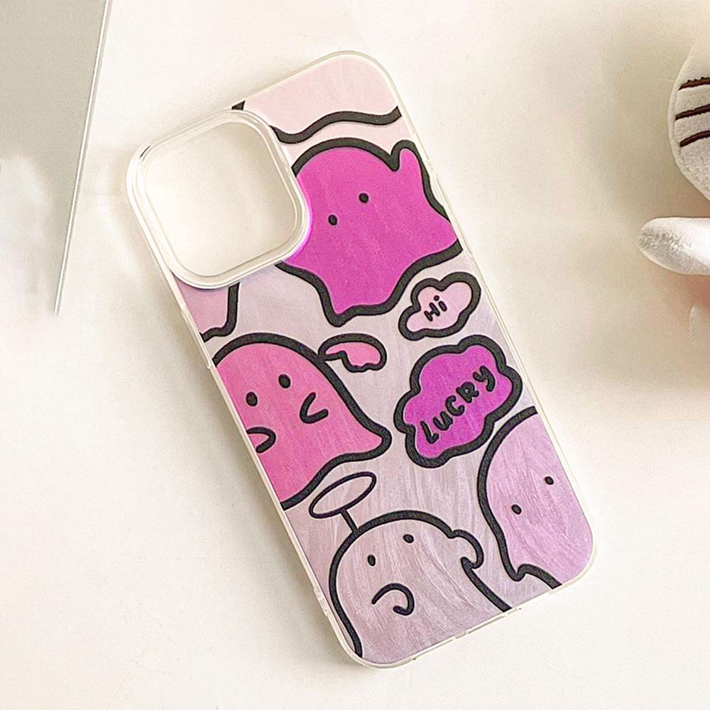 Purple Graffiti Cute Face Camlet Texture Phone Case for Honor 400 200 Pro Magic7 6 5 Lite X9a X9c X8b X8a X8c Silicone TPU Cover