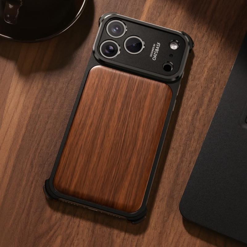Oatsbasf Custodia in Legno per iPhone 17 Pro Max/17 Pro Magsafe Senza Bordi Ricarica Wireless Protezione Antiurto di Grado Militare