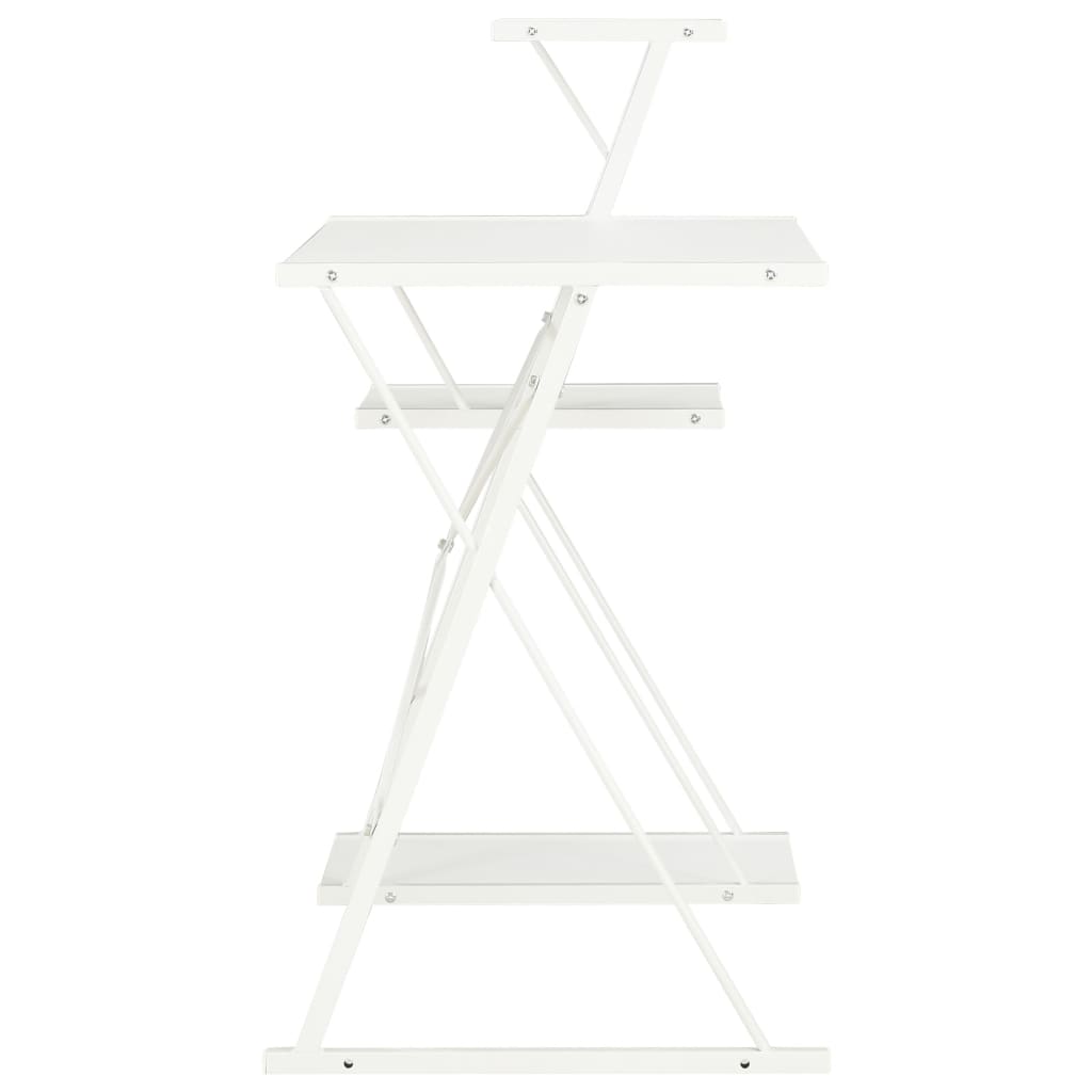 White Desk with Shelf 116 X 50 X 93 Cm