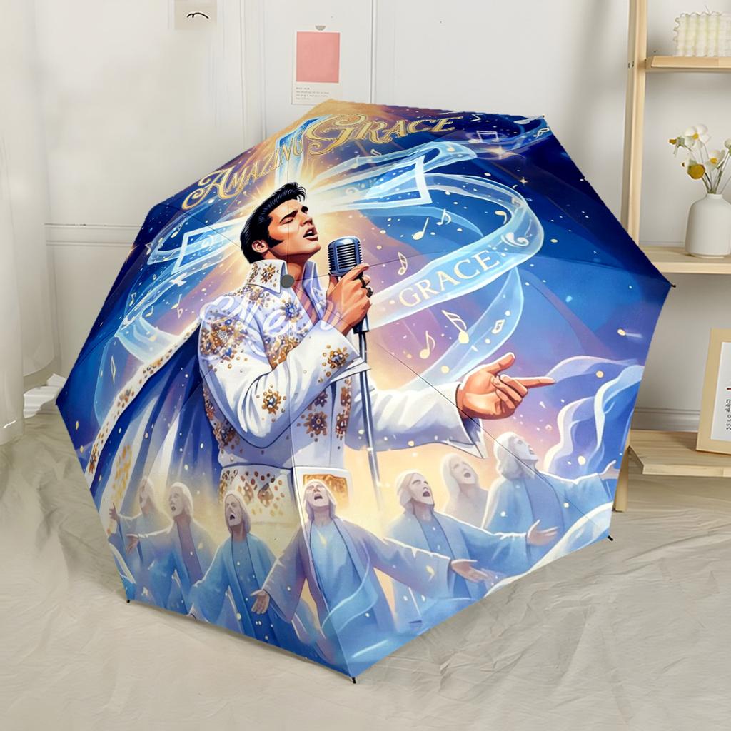 Rock Star Performance Portable Automatic Umbrella Sturdy 8 Rib Shaft Durable Plastic Iron All Season Travel Elegant Women's Umbrella